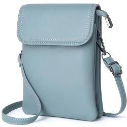 GEEADNB Kleine Crossbody-Taschen für Frauen PU-Leder Handy Portemonnaie mit Schulterriemen (Blau) von GEEADNB