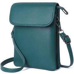 GEEADNB Kleine Crossbody-Taschen für Frauen PU-Leder Handy Portemonnaie mit Schulterriemen (Dunkelgrün) von GEEADNB