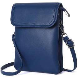 GEEADNB Kleine Crossbody-Taschen für Frauen PU-Leder Handy Portemonnaie mit Schulterriemen (Marineblau) von GEEADNB