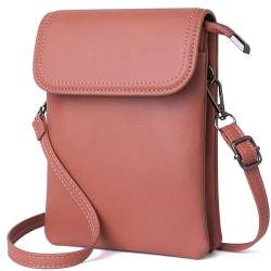 GEEADNB Kleine Crossbody-Taschen für Frauen PU-Leder Handy Portemonnaie mit Schulterriemen (Rosa) von GEEADNB