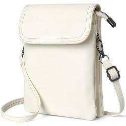 GEEADNB Kleine Crossbody-Taschen für Frauen PU-Leder Handy Portemonnaie mit Schulterriemen (Weiß) von GEEADNB