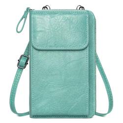 GEEADNB Umhängetasche Damen, Kleine Handy Crossbody Bag zum Umhängen Multifunktionale Moderne Handtasche Schultertasche für Frauen mit Geldbörse Schultergurt (Grün) von GEEADNB