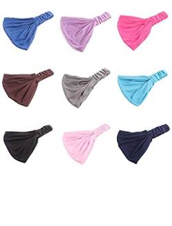 Kopfband Haarband 9Pcs Frauen Baumwolle Elastisches Stirnband Mädchen Sport Yoga Haarband Festes Haar Bnad Bandana Haarschmuck von GEKVO