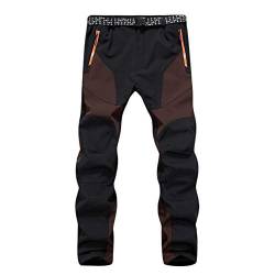 GELing Herren Wanderhose Outdoorhose Trekkinghose Softshellhose Skihose Wasserdicht Winddicht Funktionshose Schnell Trockend Warm Gefüttert Skihose Winterhose,Kaffee,L von GELing