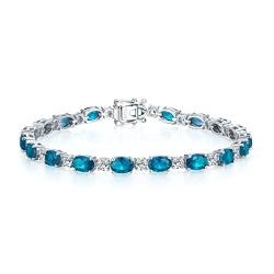 GEMLANTO Armband Damen 925 Sterling Silber Topas Tennis Armband Frauen Dezember Geburtsstein Schmuck Geschenk für Valentinstag Verlobung Geburtstags Muttertags Weihnachten von GEMLANTO