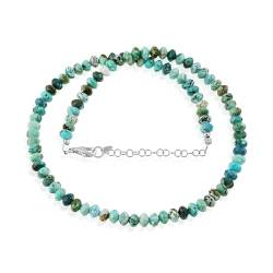 GEMSTONE COUTURE Blaue Opalin-Perlen-Halskette für Frauen, natürliche Edelsteinperlen, 925er-Silberkette, Schmuck für Sie – 50 cm von GEMSTONE COUTURE
