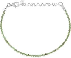 GEMSTONE COUTURE Grünes Jade Armband für Damen natürlicher Edelstein handgefertigter 925er Silberschmuck – 22 cm von GEMSTONE COUTURE