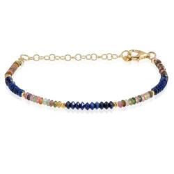 GEMSTONE COUTURE Multi-Turmalin- und Lapislazuli-Perlen-Armband für Frauen, natürlicher Edelstein, handgefertigter Schmuck für Sie – 22 cm von GEMSTONE COUTURE