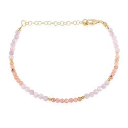 GEMSTONE COUTURE Rhodokrosit- und Kunzit-Armband für Damen, natürlicher Edelstein, handgefertigt, hergestellt aus 925er Silber, Kettenschmuck für Sie – 22 cm von GEMSTONE COUTURE