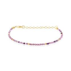 GEMSTONE COUTURE Sugilith-Armband aus Fluorit und Phosphosderit-Perlen für Damen, natürlicher Edelstein, handgefertigter Schmuck für Damen – 22 cm von GEMSTONE COUTURE