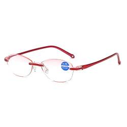 Blaues Frauen Blaulicht Block Lesebrille Randlose Presbyopie Weitsichtigkeit Rahmenlose Brillen von GEMSeven