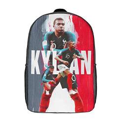 GENBAK Mbappe Kinderrucksäcke Fußballstar Schultaschen Für Sekundarstufe Kindergarten Vorschulkinder Rucksack Wanderrucksäcke 17zoll von GENBAK