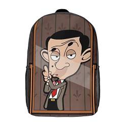 Rucksäcke Mädchen Kinder Schulrucksack Mr Bean Schultasche 3D Gedruckt Anime-Charaktere Schultasche Für Kinder Grund- Und Mittelschüler 17zoll von GENBAK