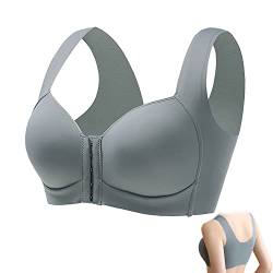 GENERICOL Lamuse Bra Seamless Front Closure Wire-Free Push Up Bra, BH mit Vorderverschluss Frontverschluss BH Push Up BH Ohne BüGel Sport BH GroßE BrüSte (Grau,115 D) von GENERICOL