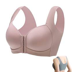 GENERICOL Lamuse Bra Seamless Front Closure Wire-Free Push Up Bra, BH mit Vorderverschluss Frontverschluss BH Push Up BH Ohne BüGel Sport BH GroßE BrüSte (Rosa,115 C) von GENERICOL