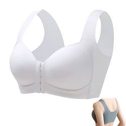 GENERICOL Lamuse Bra Seamless Front Closure Wire-Free Push Up Bra, BH mit Vorderverschluss Frontverschluss BH Push Up BH Ohne BüGel Sport BH GroßE BrüSte (Weiß,100 E) von GENERICOL