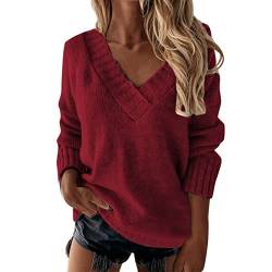 GENGX Rolli Pullover,Elegante Pullover für ältere Damen,rosa Kapuzenpullover Damen,Sommer Hoodie Damen,Pulli schulterfrei,Kapuzenpullover Oversize,Pullover kastenform,rote pullis,leichte pullis Damen von GENGX