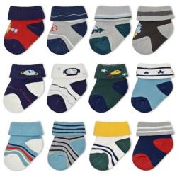 GENTABY Baby Jungen Socken Dicke Terry Socken Mädchen Neugeborene Warme Winter Kleinkind Thermische Niedliche Muster Socken 12 Paar 0-6 Monate von GENTABY