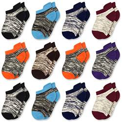 GENTABY Kinder socken Jungen Sneakersocken Mädchen Baumwolle Bunte Socken Größe 27-30 Alter 5-7 Jahre 12 Paar Kinder Sportsocken von GENTABY