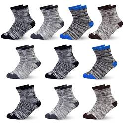 GENTABY Socken Jungen graue Kinder Babysocken - Baumwolle Bunte Sportsocken Neuartige Weiche Elastische - 10 paar für 5-7 Jahre Größe 23-26 27-30 31-34 Kleinkind Mädchen Schulsocken von GENTABY