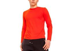 GENTLE Herren klassischer Sweatshirt - Herren Longsleeve Langarmshirt Shirt mit Rundhalsausschnitt, rot XL von GENTLE