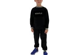 GENTLE Jogginganzug Kinder Jungen, Hoodie Jungen Jogginghose Jungen Set, Trainingsanzug Kinder Jungen schwarz Gr. 104 von GENTLE