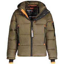 GEO NORWAY Calix Men - Herren Daunenjacke Matelassée Herren Jacke Mantel Warm Warm Futter Winter Herren - Winddichte Jacke Langarm (Khaki XL) von GEO NORWAY