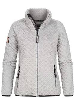 GEO NORWAY Damen Jacke Uparola Fleece Zip Sweater Diamond Stitch WW4889F/GNO L lightgrey von GEO NORWAY