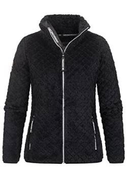 GEO NORWAY Damen Jacke Uparola Fleece Zip Sweater Diamond Stitch WW4889F/GNO M Black von GEO NORWAY