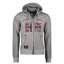 GEO NORWAY GOTZ Men - Sweatshirt Mit Kapuze Und Reißverschluss - Herren Logo Sweatshirts - Langarm Warmes Kapuzen Sweatshirt - Casual Sport Sweatshirt GEMISCHT GRAU - XXL von GEO NORWAY