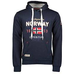 GEO NORWAY GUITRE Men - Herren Hoodie Kapuzenjacke - Herren -Logo-Kapuzenpullis - Sweatjacke Kapuze Sweater Verschluss - Sweat Sport Casual Basic Männer (Navy XXXL) von GEO NORWAY