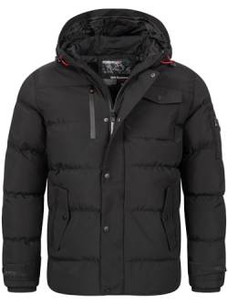 GEO NORWAY Herren Winter Jacke Steppjacke Daunenjacke Outdoorjacken mit Kapuze Herrenjacke Winterjacken Stepp Winter H-357 Schwarz 2XL von GEO NORWAY