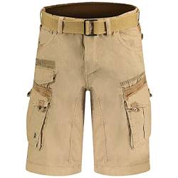 GEO NORWAY PANORAMIQUE Men - Herren Bermuda Shorts Kurze Manner - Herren Sport Cargo Short Sommer - Regular Herrenshorts Chino Bermudas Shorts Fit Moderne BEIGE 3XL von GEO NORWAY