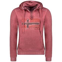 Geographical Norway Gacardi Men - Sweatjacke Kapuze Tasche Känguru Mann - Logo Pullover Hood Hoody Warm Langarm Männer Frühling Sommer Herbst Winter (Burgund M) von GEO NORWAY