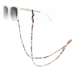 GERNEO® - Arizona – gestricktes Brillenband Stoff – Maskenband - extra lange Brillenkordel für Sonnenbrillen & Lesebrillen – diverse Brillenbänder Farben - Brillenhalter Schwarz Maskenkette beige von GERNEO