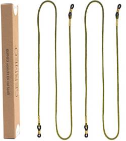 GERNEO® - DAS ORIGINAL - Premium Brillenband & Brillenkordel Unisex für Lesebrille & Sonnenbrille - goldene Halter - diverse Farben - extra lang - 2er Pack (Racing Green) von GERNEO