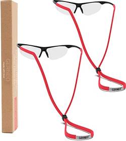 GERNEO® - DAS ORIGINAL - Premium Brillenband & Sportbrillenband - extrem zuverlässiges Brillenband für Sportbrillen, Sonnenbrillen, Lesebrillen – Wasserfest (2x Tornadorot) von GERNEO