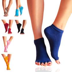 GERNEO® - DAS ORIGINAL - Premium Yoga Socken offen - zehenfreie Füsslinge - dunkelblau von GERNEO