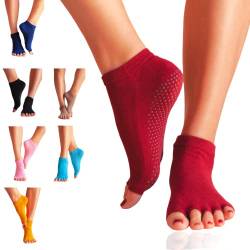 GERNEO® - DAS ORIGINAL - Premium Yoga Socken offen - zehenfreie Füsslinge - dunkelrot von GERNEO