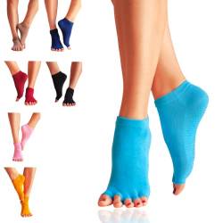 GERNEO® - DAS ORIGINAL - Premium Yoga Socken offen - zehenfreie Füsslinge - hellblau von GERNEO