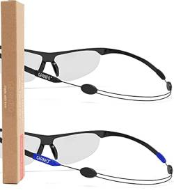 GERNEO® - DAS ORIGINAL – verstellbares Sportbrillenband – Brillenband & Brillenkordel fester Halt Anpassbares-Brillenbandand – Brillenzubehör (1x schwarz & 1x blau) von GERNEO