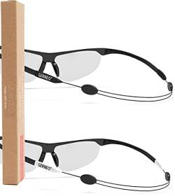 GERNEO® - DAS ORIGINAL – verstellbares Sportbrillenband – Brillenband & Brillenkordel fester Halt Anpassbares-Brillenbandand – Brillenzubehör (1x schwarz & 1x weiss) von GERNEO
