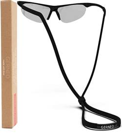 GERNEO® - ORIGINAL – zuverlässiges Sport Brillenband aus Stoff – wasserfestes Brillenband & fester Halt für Sportbrillen, Sonnenbrillen & Lesebrillen (Dunkelschwarz) von GERNEO
