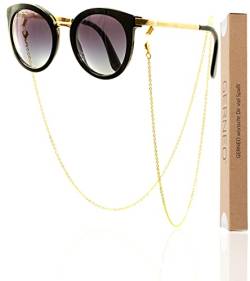 GERNEO - DAS ORIGINAL - Premium Brillenkette Damen & Brillenband Damen in diversen Farben - 18 Karat vergoldet in Gold - Unisex für Lesebrille & Sonnenbrille von GERNEO