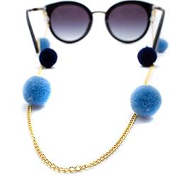 GERNEO - DAS ORIGINAL - Premium Brillenkette & Brillenband in diversen Farben - aus 18 Karat Gold - Kette mit Bommeln in Samtoptik (gold) - Unisex für Lesebrille & Sonnenbrille - Kollektion 2020 von GERNEO