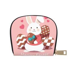 GERRIT RFID-Kreditkartenetui Happy Easter Cute Bunny Small Leather Zipper Card Case Wallet for Women Men, Happy Easter Cute Bunny1, Einheitsgröße von GERRIT