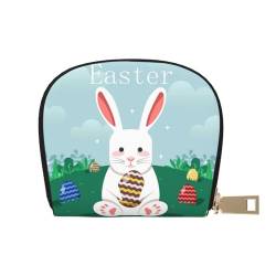 GERRIT RFID-Kreditkartenetui Happy Easter Cute Bunny Small Leather Zipper Card Case Wallet for Women Men, Happy Easter Cute Bunny2, Einheitsgröße von GERRIT