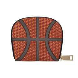 GERRIT RFID-Kreditkartenhalter, Basketball-Textur, klein, Leder, Reißverschluss, Kartenetui für Damen und Herren, Basketball-Textur, Einheitsgröße von GERRIT