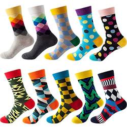 GEYIWSSXY Bunte Socken Damen Lustige Sneaker Baumwolle Socken Herren Witzige Business AnzugLangesocken 10 Paare von GEYIWSSXY