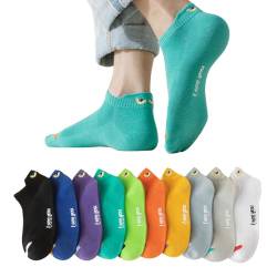 GEYIWSSXY Bunte Socken Herren Baumwolle Lustige Socken Sneaker Kurze Lässig Sports Socken (Mehrfarbig-C-10 Paare) von GEYIWSSXY